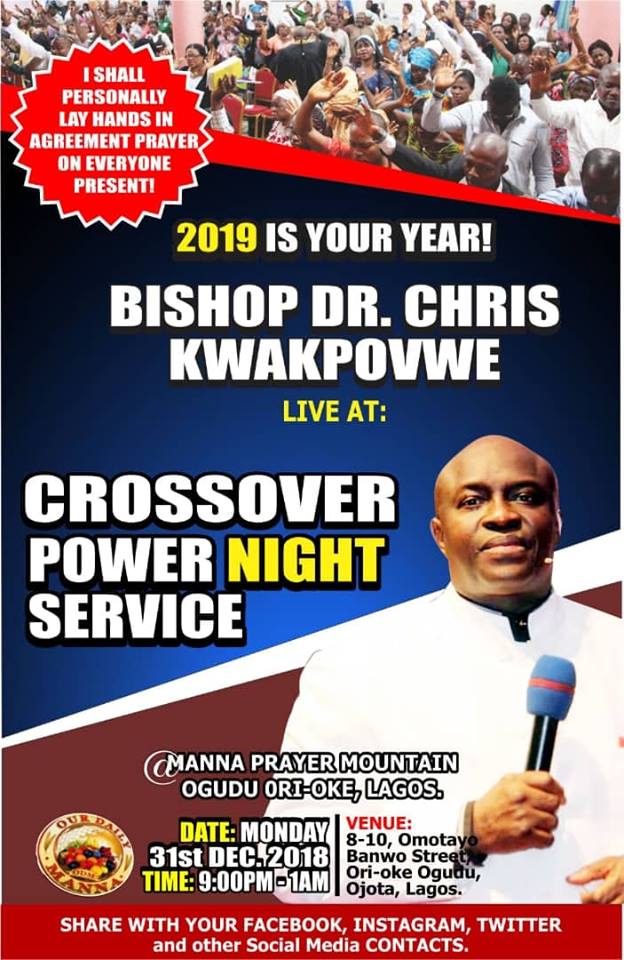 CROSSOVER SERVICE LIVE With BISHOP Dr CHRIS