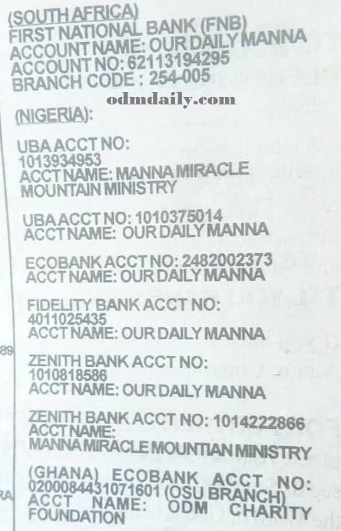 Donate Our Daily Manna