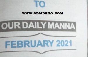 OUR DAILY MANNA 22nd March Monday 2021