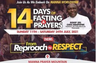Manna Worldwide 14 days of Fasting and Prayers
