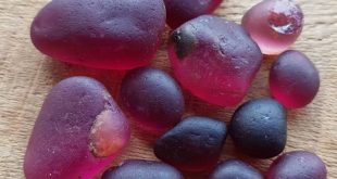 Purple sea glass (also called lavender or amethyst sea glass)